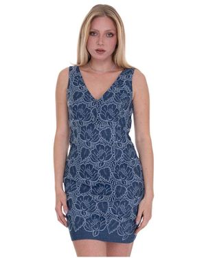 Guess Spitzen Ärmelloses Kleid - Blau