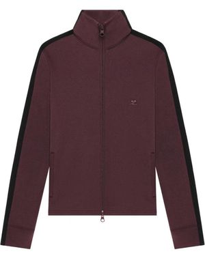 Courreges Hoodies & Sweatvesten ,Paars ,Polyester Tweekleurig Sweatshirt Met Hoge Kraag