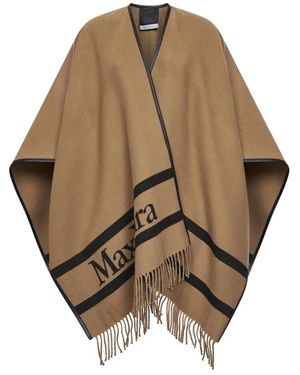 Max Mara Jassen ,Bruin ,Wol Aris Wollen Poncho