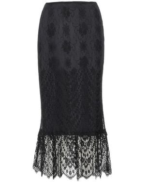Dolce & Gabbana Rokken ,Zwart ,Chantilly Kanten Midi-Rok