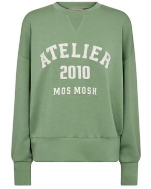 Mos Mosh Hoodies & Sweatvesten ,Groen ,Mmnima O-Ls Sweatshirt