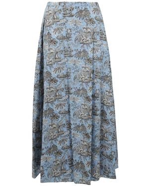 STAUD Rokken ,Veelkleurig ,Axel Skirt - Blauw
