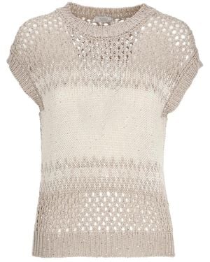 Peserico Round-Neck Knitwear - Blanco