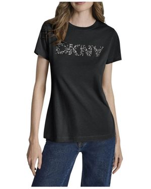 DKNY Satin T-Shirt - Schwarz