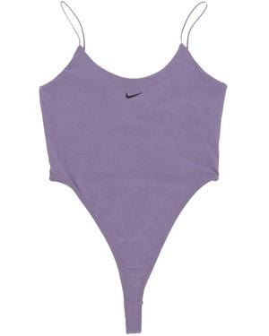Nike Chill Knit Bodysuit Mit Swoosh Logo - Lila