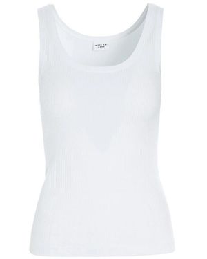 Bitte Kai Rand Tops ,Wit ,Katoen Witte Rib Tanktop Naibu Stijl