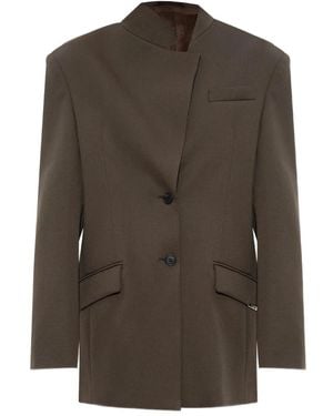The Attico Bruine Oversized Lange Mouw Jas - Groen