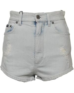 Dolce & Gabbana High Waist Denim Shorts - Grau