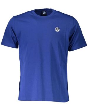 North Sails Blaues baumwoll-t-shirt mit ikonischem logo