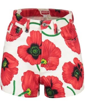 KENZO Denim Shorts - Red