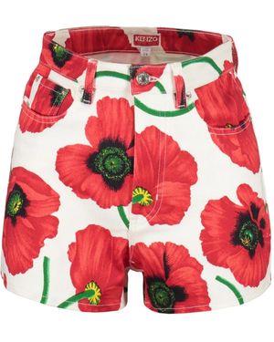 KENZO Denim Shorts - Red