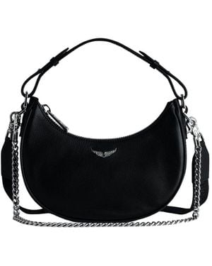 Zadig & Voltaire Borsa moonrock in pelle granulata con ali emblematiche - Nero