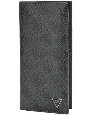 Guess Accessoires ,Zwart ,Leer Lyon Lange Portemonnee - Grijs