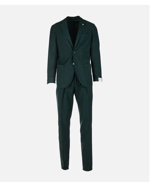 L.B.M. 1911 L.B. 1911, ,Kostuums ,Groen ,Tweed Abito