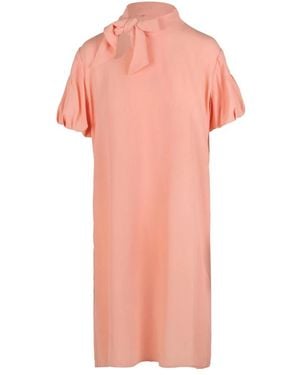Grifoni Kleedjes ,Oranje ,Crepe High Neck Jurk - Roze