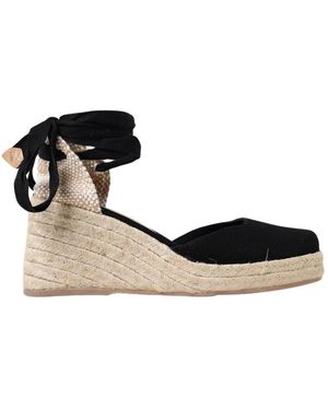 Castañer Jute Wedge Espadrille - Schwarz