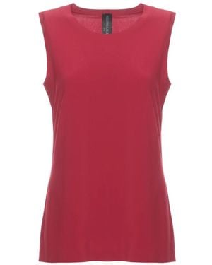 Norma Kamali Tops ,Rood ,Polyester Ronde Hals Mouwloze Top