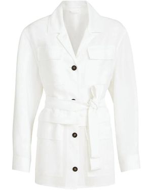 Brunello Cucinelli Geknoopte Jas Met Riem - Wit