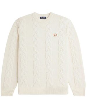 Fred Perry Round-Neck Knitwear - Bianco