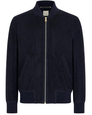 Paul Smith Jassen ,Blauw ,Leer Suede Bomberjack