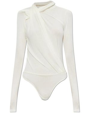 Citizens of Humanity Langärmliger Bodysuit Sculptural - Weiß