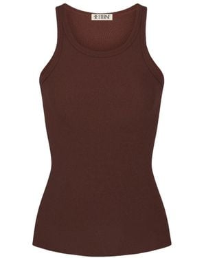 ÉTERNE High Neck Fitted Tanktop - Braun