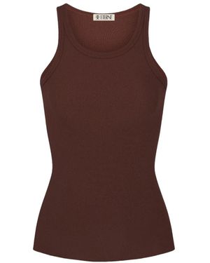 ÉTERNE Sleeveless Tops - Brown