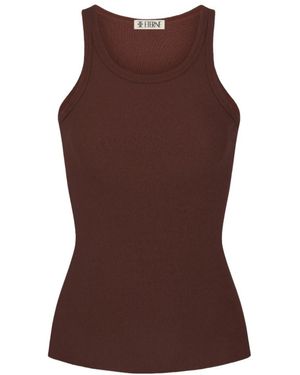 ÉTERNE High Neck Fitted Tanktop - Bruin