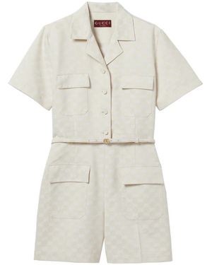 Gucci Witte Jurk Met Gouden Gesp