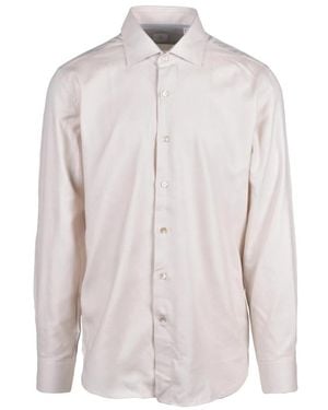 Eleventy Overhemden ,Katoen Katoenen-Lyocell Shirt - Grijs