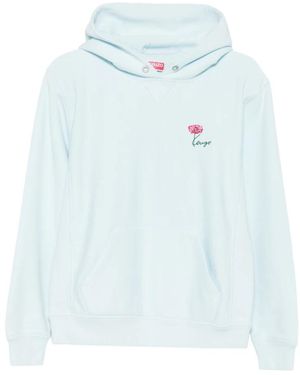 KENZO Hoodies & Sweatvesten ,Blauw ,Katoen Boke Flower Geborduurde Rits Hoodie