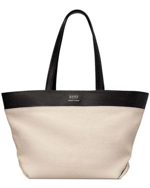 Ami Paris East west logo tote bag - Schwarz