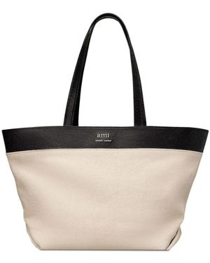 Ami Paris East west logo tote bag - Schwarz