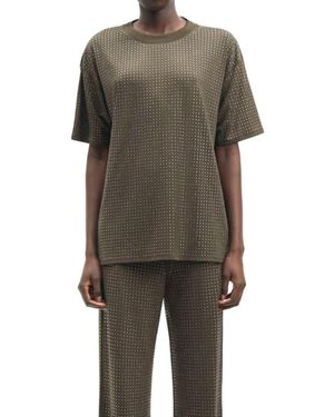 Samsøe & Samsøe Oversized t-shirt mit kristallverzierungen - Grün