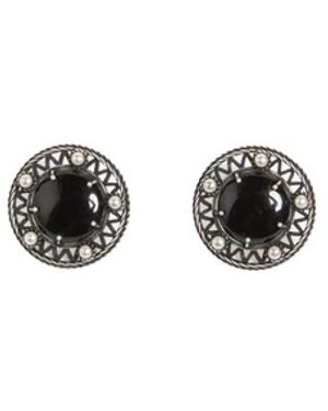 Ann Demeulemeester Accessoires ,Grijs ,Leer Aimy Oorbellen - Zwart