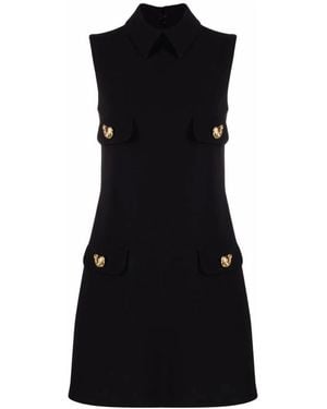 Moschino Schwarze Ärmellose Bluse Aus Seidenmischung
