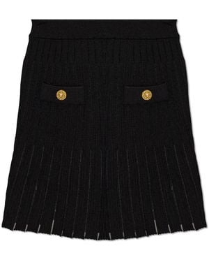 Balmain Rok Met Decoratieve Zakken - Zwart
