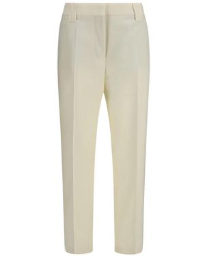 Versace Broeken ,Wit ,Stretch Wool Pants - Naturel