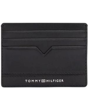 Tommy Hilfiger Zwarte Leren Kaarthouder