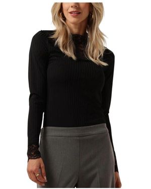 Y.A.S Schwarzes Langarmshirt Mit Spitze