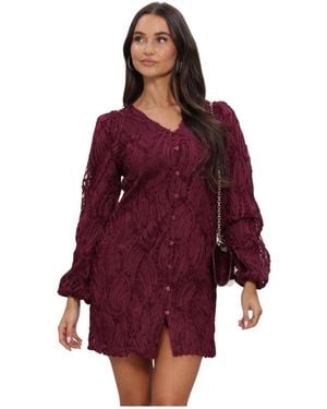 Object Kleedjes ,Rood ,Polyester Objlucie Luka L/S Re Jurk