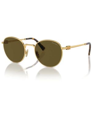 Miu Miu Gold/licht orange sonnenbrille - Natur