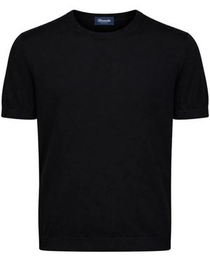 Drumohr Truien & Vesten ,Zwart ,Katoen Fijngebreid T-Shirt