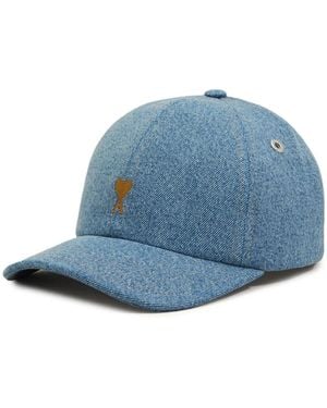 Ami Paris Denim Ami De Coeur Cap - Blau