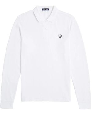 Fred Perry Lange Mouwen Poloshirt - Wit