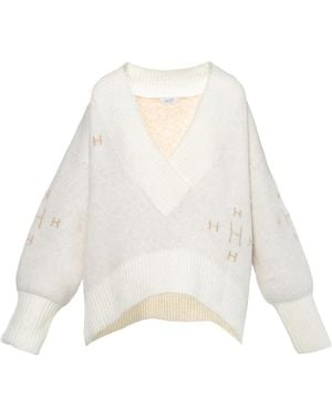 Hèst V-Neck Knitwear - Blanc