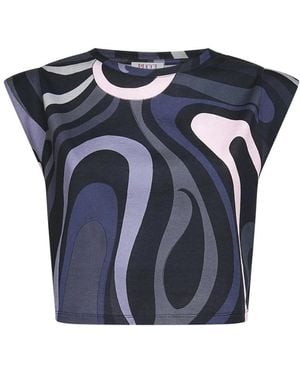 PUCCI Cropped Top - Blauw