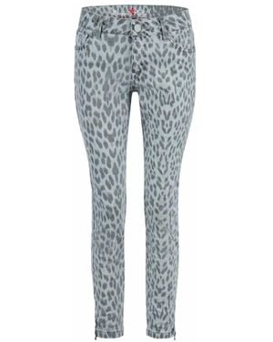 Buena Vista Stretchjeans Met Luipaardprint - Blauw