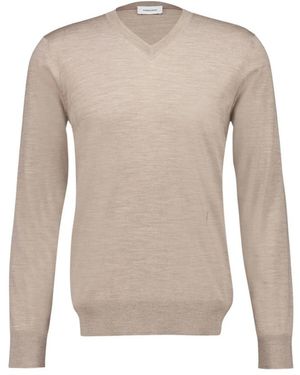 Ferragamo V-Neck Knitwear - Natural