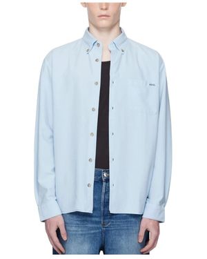 A.P.C. Mateo Logo Shirt - Blauw